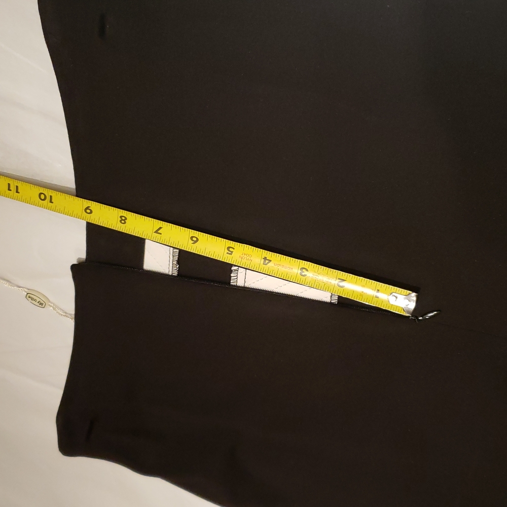 MY TRIBE New SKIRT Genuine Leather Strip Panel Pencil Black White Women's L - Picture 11 of 13